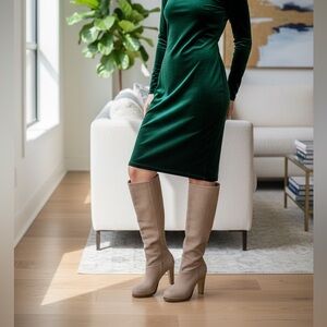 Nike air cole haan Chic Beige Heeled Women's Boots xz2550 sz 8B